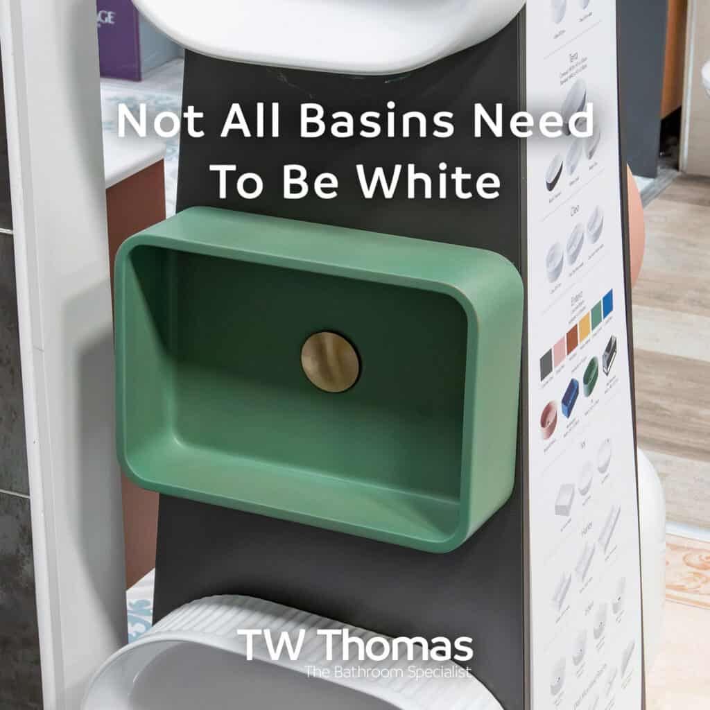 Basins do not have to be white any more - TW Thomas, Swansea