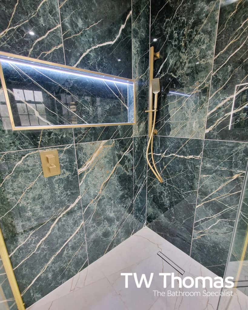 A bathroom fitted by J S Ridley Kitchens, Bathrooms & Building Services - TW Thomas, Swansea