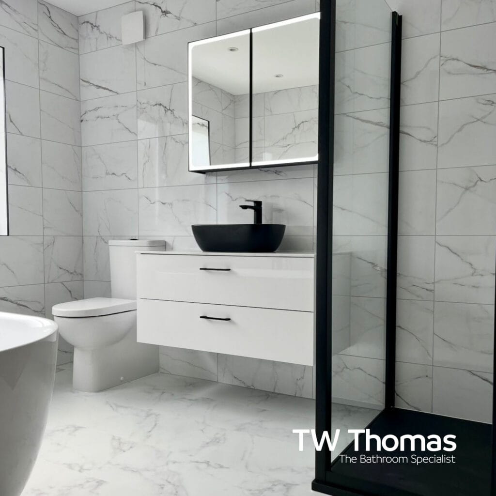 A bathroom fitted by Tony Fisher Home Solutions - TW Thomas, Swansea