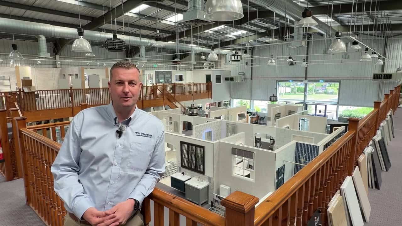 A still from the TW Thomas video A tour of the showroom with Jamie Whitton
