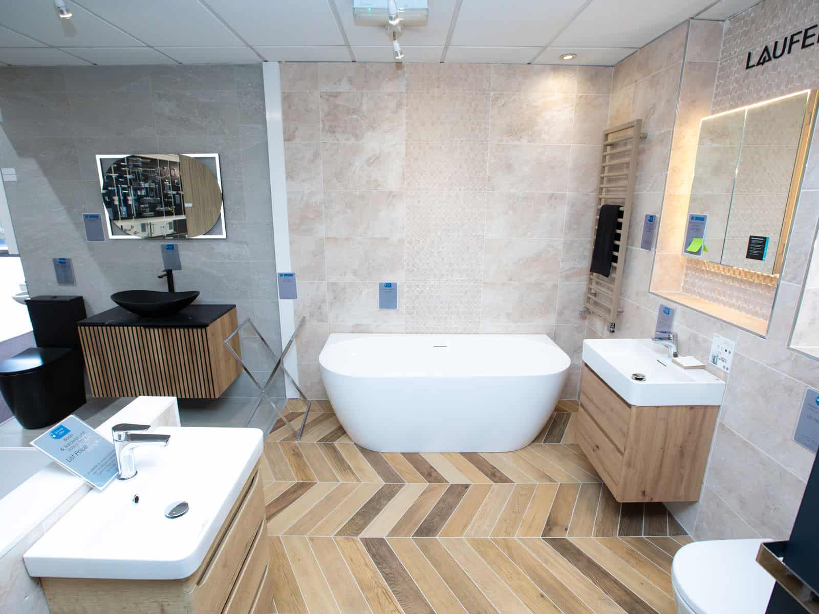 A wide view across the TW Thomas showroom floor in Llansamlet, Swansea
