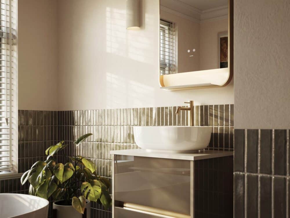 Calypso Bowland suite in Champagne in a bathroom setting