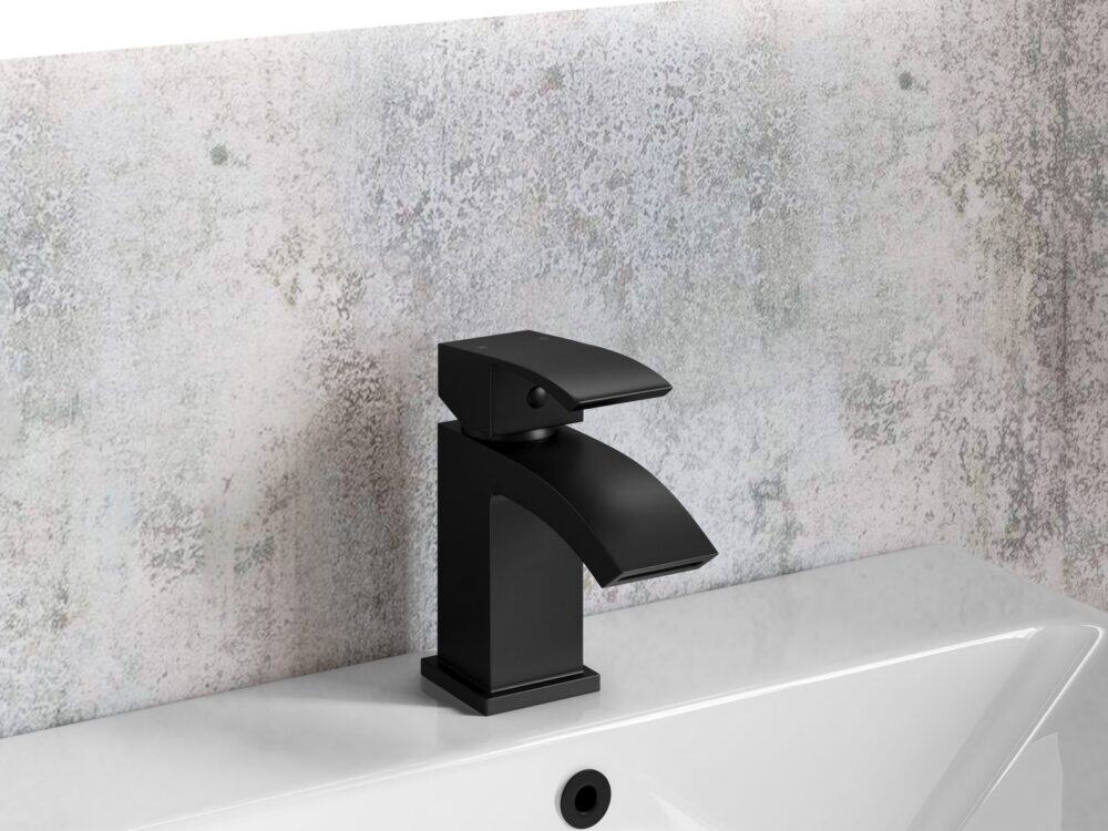 MyLife Coast basin mono in black in a bathroom setting