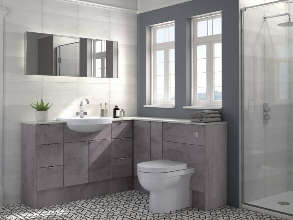 Utopia Original Fitted Zara Pewter bathroom furniture